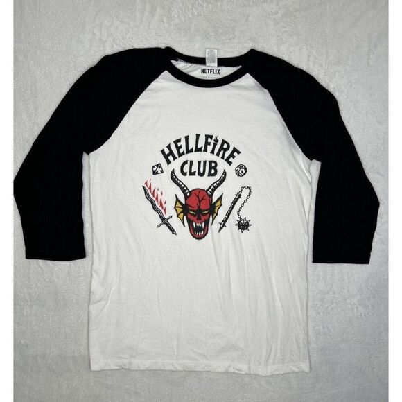 Netflix Stranger Things Hell Fire Club Long Sleeve Shirt Adults Large - Picture 1 of 8